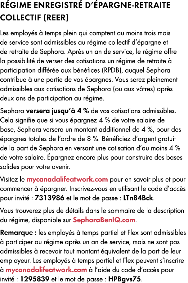 R GIME ENREGISTR D’ PARGNE RETRAITE COLLECTIF (REER) Les employ s   temps plein qui comptent au moins trois mois de ...